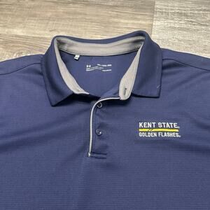 Under Armour Kent State Golden Flashes‎ Blue Mens 2XL Loose Heat Gear Polo Shirt